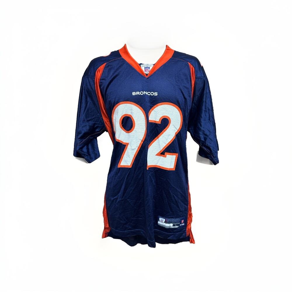 Reebok Denver Broncos Elvis Dumervil #92 NFL Jersey Men's L Authentic